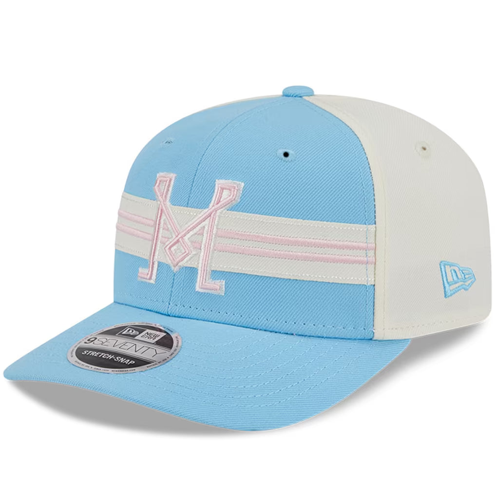 Inter Miami CF Hat – MLS New Era 9SEVENTY 2025 Third Stretch-Snap – Light Blue/White (USA Sourced)