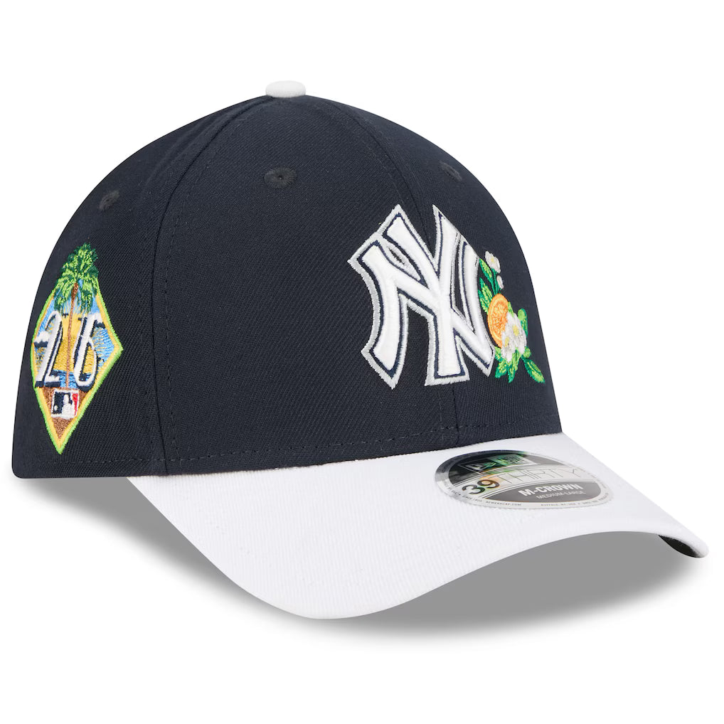 New York Yankees MLB New Era 2026 Spring Training M-Crown 39THIRTY Flex Hat – Navy/White (USA Stock) - UKASSNI