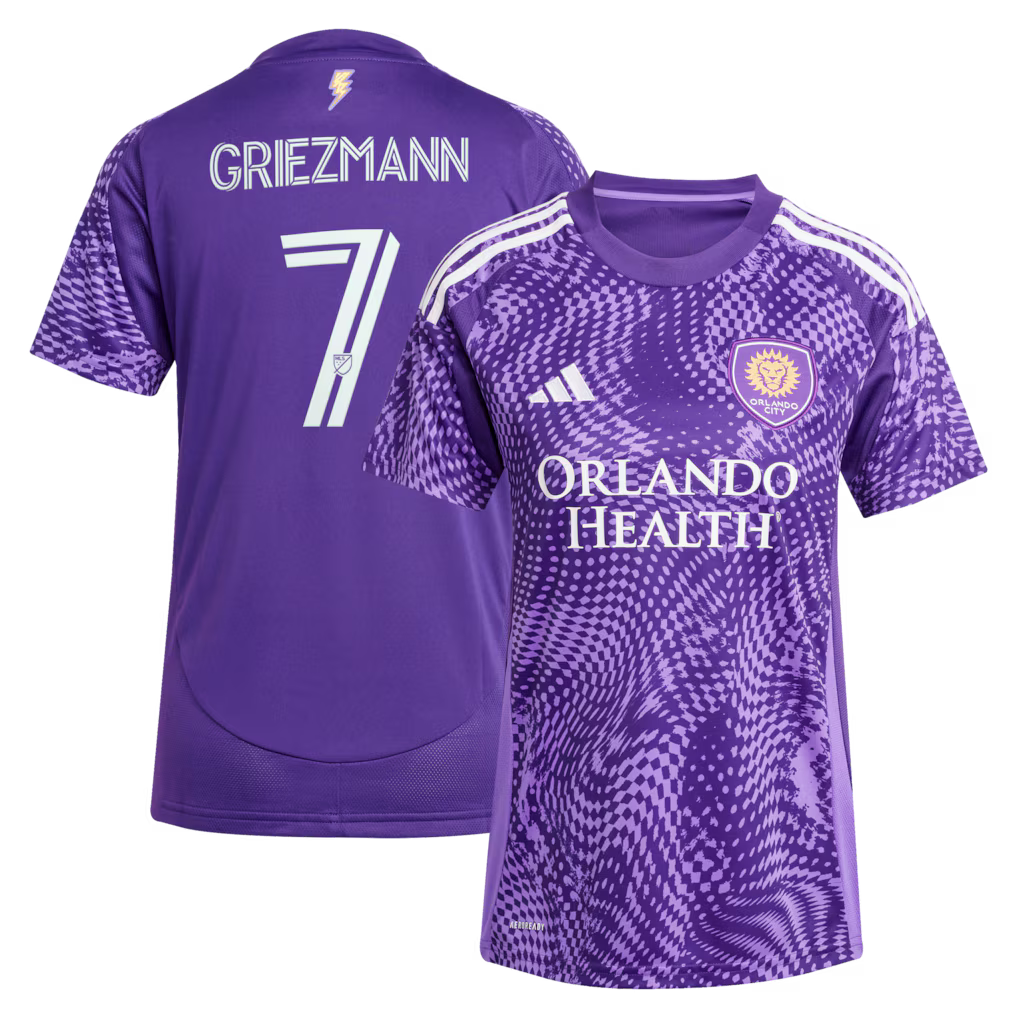 Orlando City SC Antoine Griezmann Jersey – MLS Adidas 2025 Perfect Storm Replica – Purple (USA Sourced) by Adidas