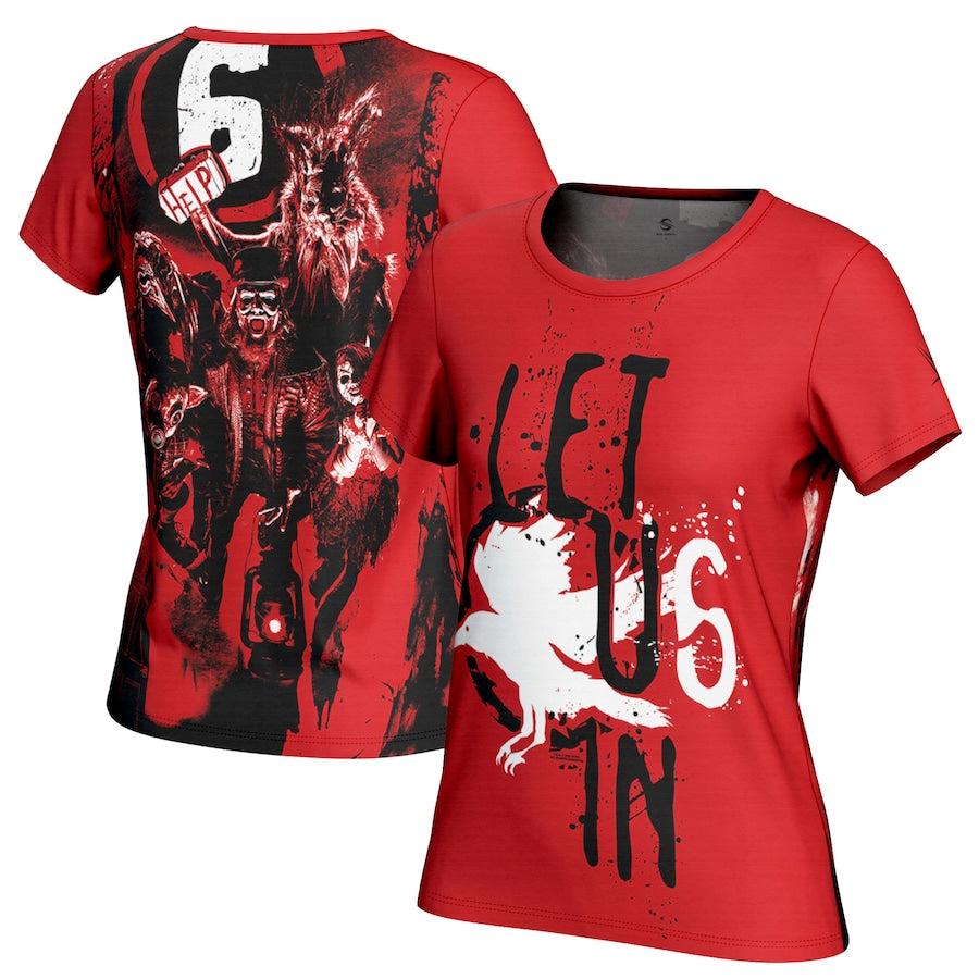 Wyatt Sicks WWE ProSphere Women's Let Us In T-Shirt - Red - UKASSNI