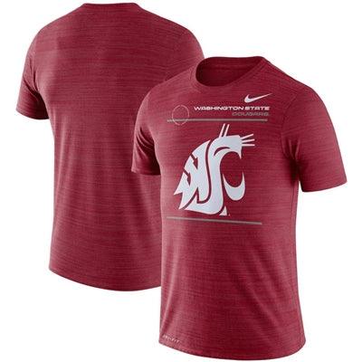 Washington State Cougars UK Nike Sideline Velocity Performance T-Shirt - Crimson - UKASSNI