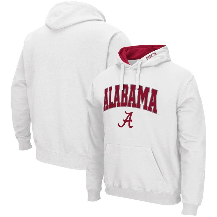 Alabama Crimson Tide Colosseum Arch & Logo 3.0 Pullover Hoodie - White - UKASSNI
