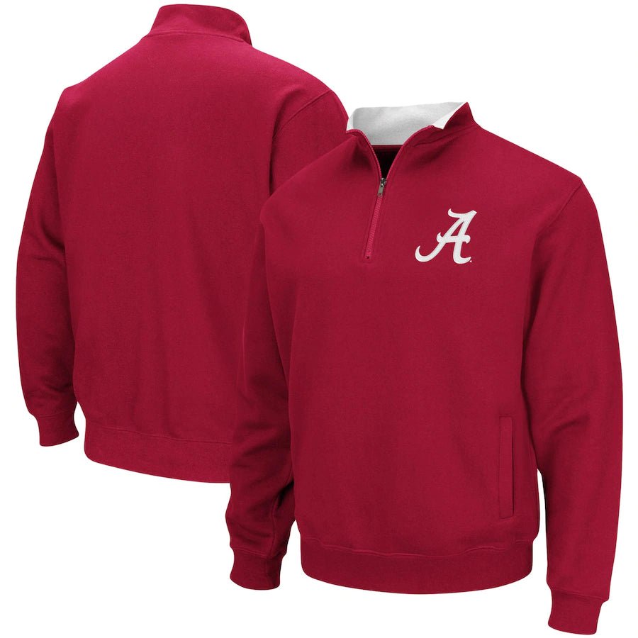 Alabama Crimson Tide Colosseum Tortugas Logo Quarter-Zip Pullover Jacket - Crimson - Large - Fleece Lining - Officially Licensed - UKASSNI
