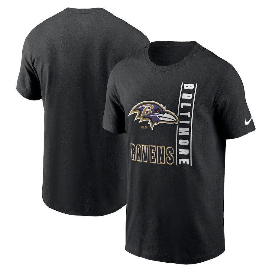Baltimore Ravens NFL UK Large Nike Lockup Essential T-Shirt – Black (UK Stock) - UKASSNI