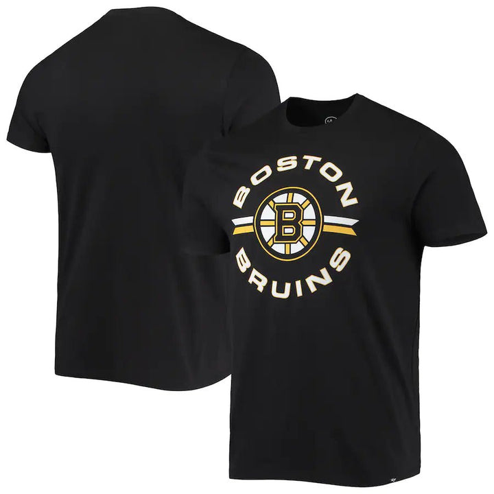 Boston Bruins NHL UK Medium '47 Assist Super Rival T-Shirt - Black - UKASSNI
