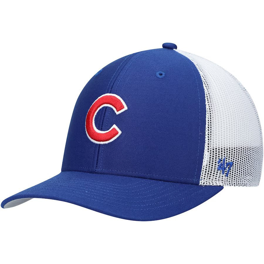 Chicago Cubs MLB UK '47 Primary Logo Trucker Snapback Hat - Royal/White - UKASSNI
