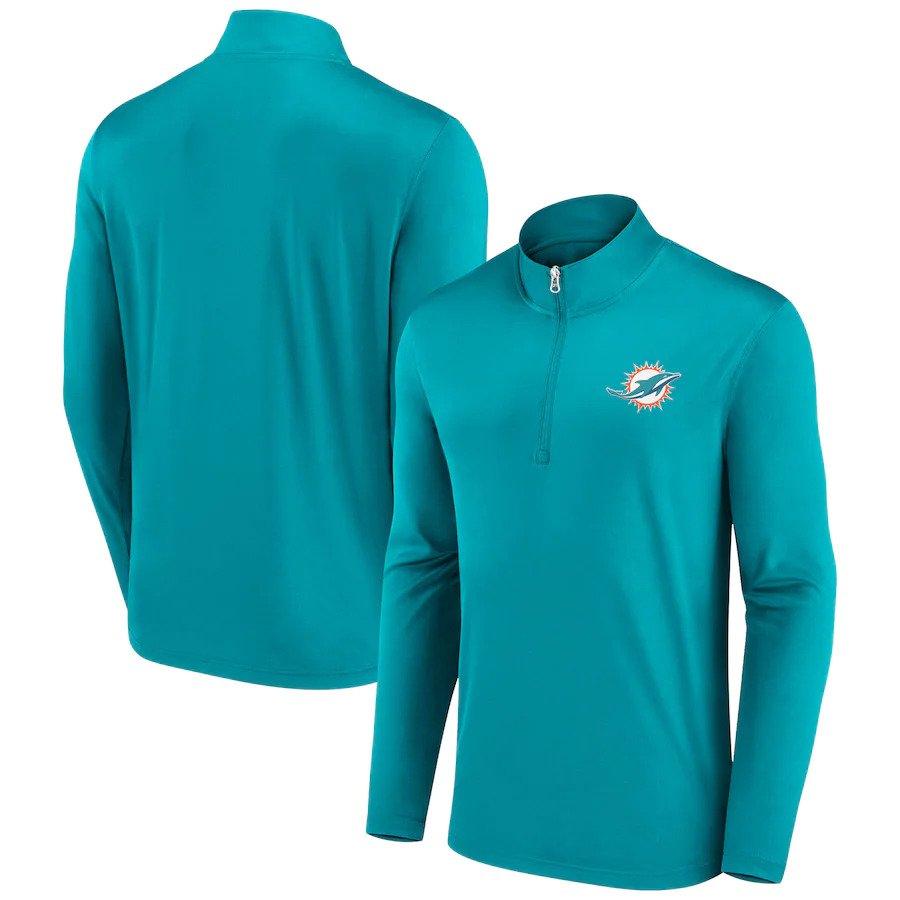 Miami Dolphins NFL UK Fanatics Branded Underdog Quarter-Zip Jacket - Aqua - UKASSNI