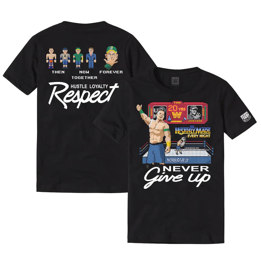 John Cena WWE UK 20 Years Never Give Up T-Shirt - Black - UKASSNI