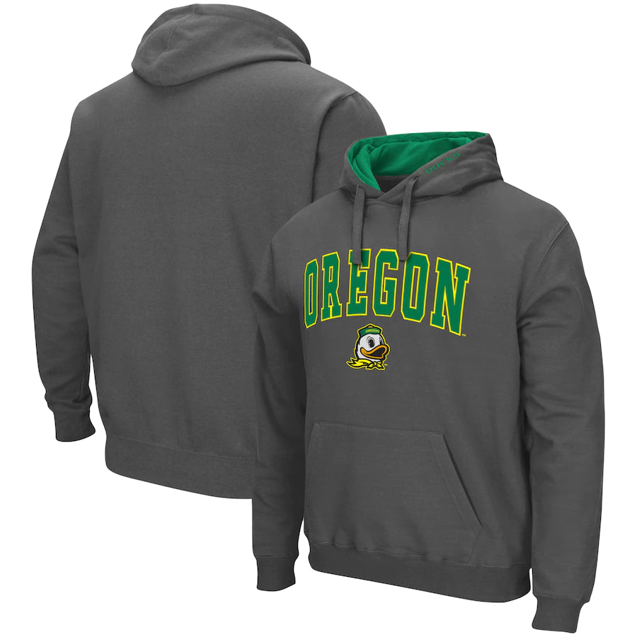 Oregon Ducks Colosseum Arch & Logo 3.0 Pullover Hoodie - Charcoal - UKASSNI