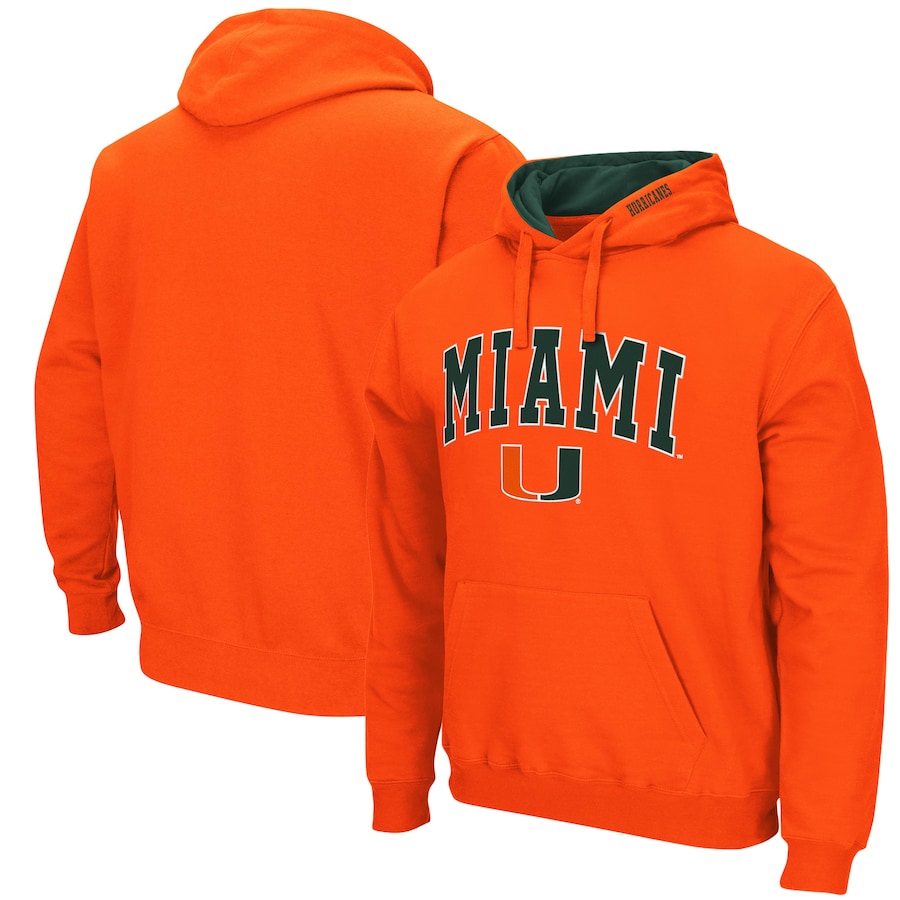 Miami Hurricanes Colosseum Arch & Logo 3.0 Pullover Hoodie - Orange - UKASSNI