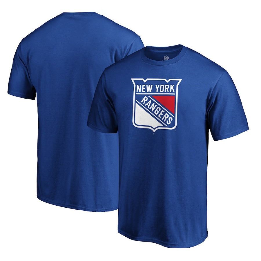 New York Rangers Fanatics Branded Primary Logo Team T-Shirt - Blue - UKASSNI
