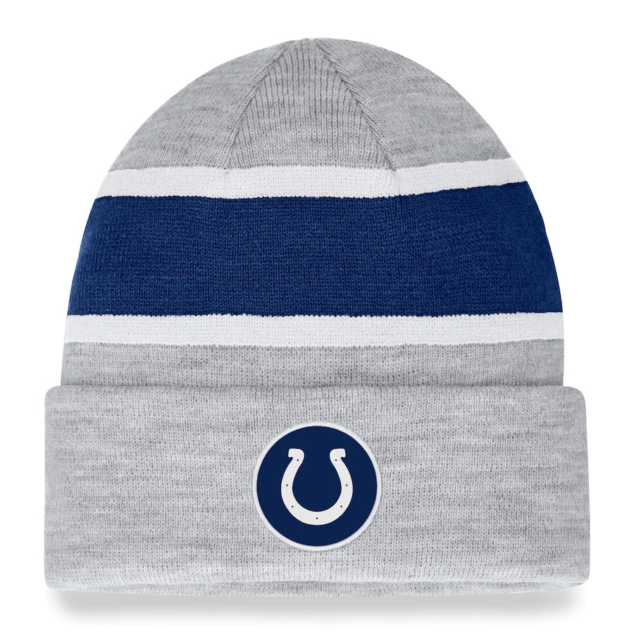 Indianapolis Colts NFL UK Fanatics Branded Logo Cuffed Knit Hat - Heather Gray - UKASSNI