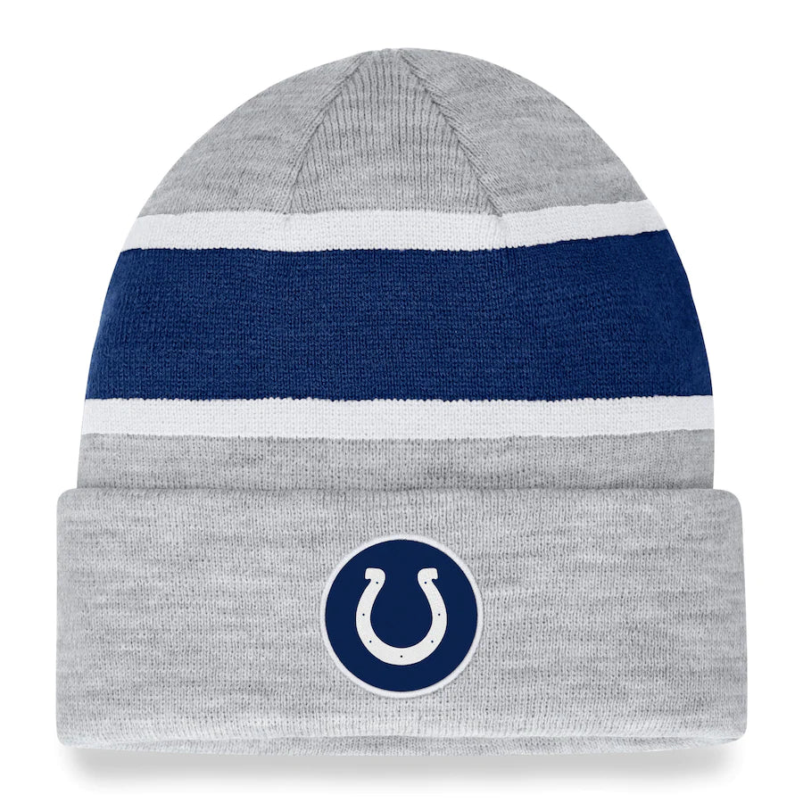 Indianapolis Colts NFL Fanatics Branded Logo Cuffed Knit Hat – Heather Gray (UK Stock) - UKASSNI