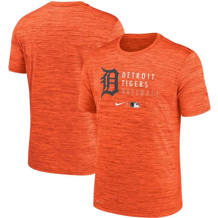 Detroit Tigers MLB UK Nike Authentic Collection Velocity Practice Performance T-Shirt - Heathered Orange - UKASSNI