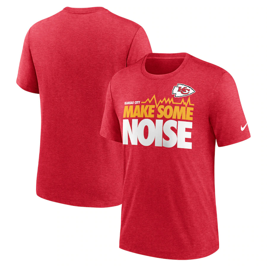 Kansas City Chiefs Nike Local Tri-Blend T-Shirt - Heathered Red - UKASSNI