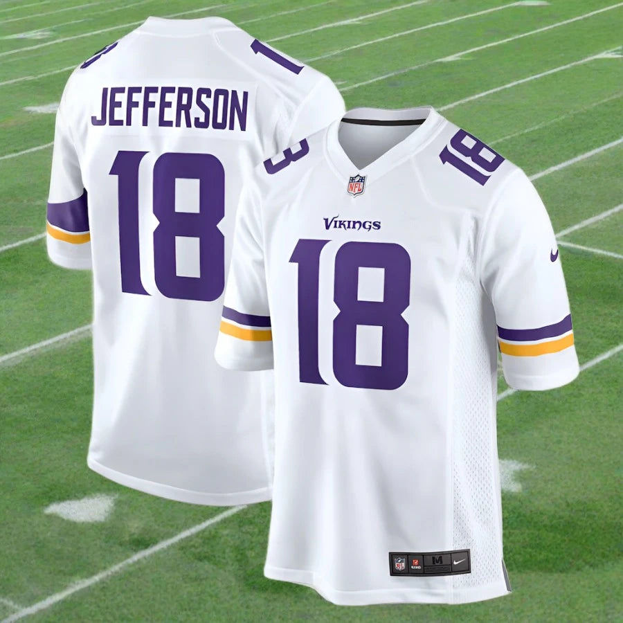 Minnesota Vikings NFL UK Justin Jefferson Nike Game Player Jersey - White - UKASSNI