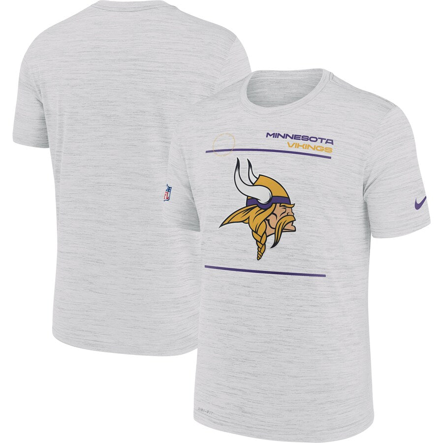 Minnesota Vikings Large NFL UK Nike Sideline Velocity Legend Performance T-Shirt - White - UKASSNI