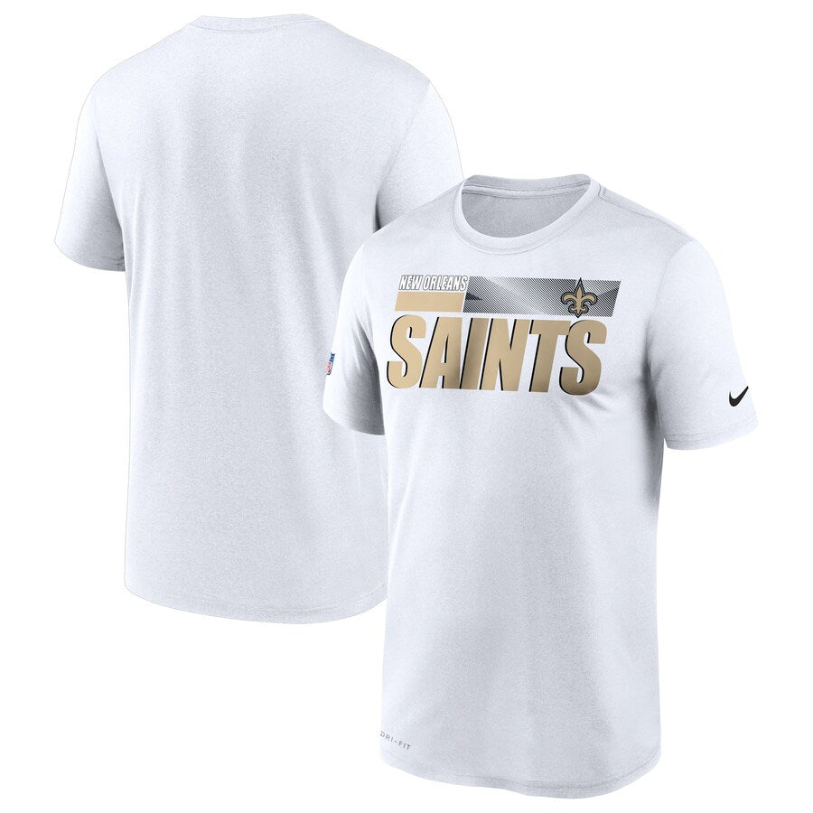 New Orleans Saints NFL UK Nike Sideline Impact Legend Performance T-Shirt - White - UKASSNI