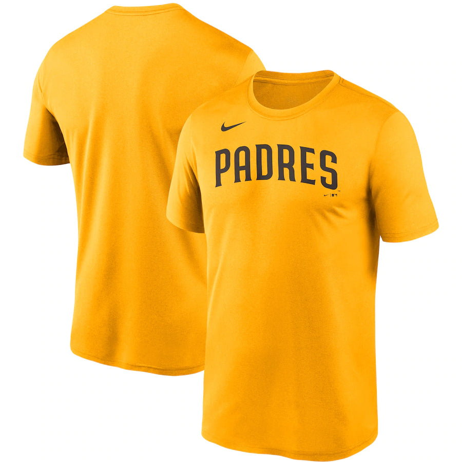 San Diego Padres Nike Wordmark Legend T-Shirt - Gold - UKASSNI