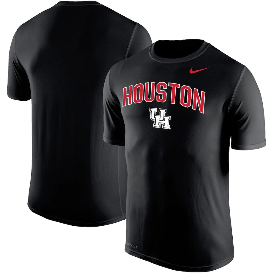 Houston Cougars UK Nike Arch Over Logo Performance T-Shirt - Black - UKASSNI