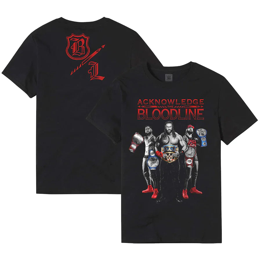 The Bloodline WWE UK Acknowledge the Bloodline T-Shirt – Black (UK Stock) - UKASSNI