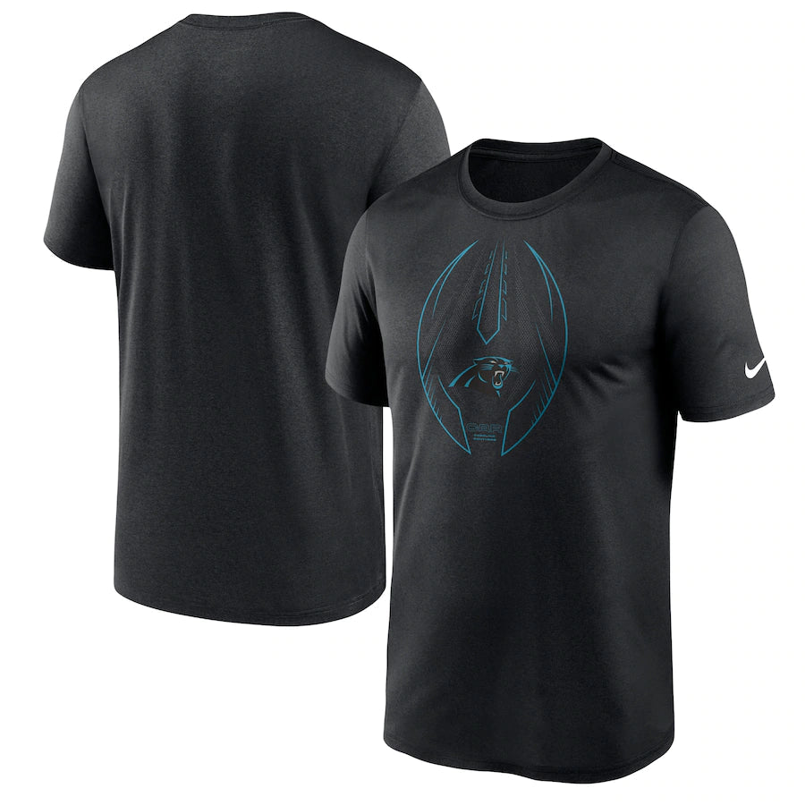 Carolina Panthers NFL UK Nike Legend Icon Logo Performance T-Shirt -- Black - UKASSNI