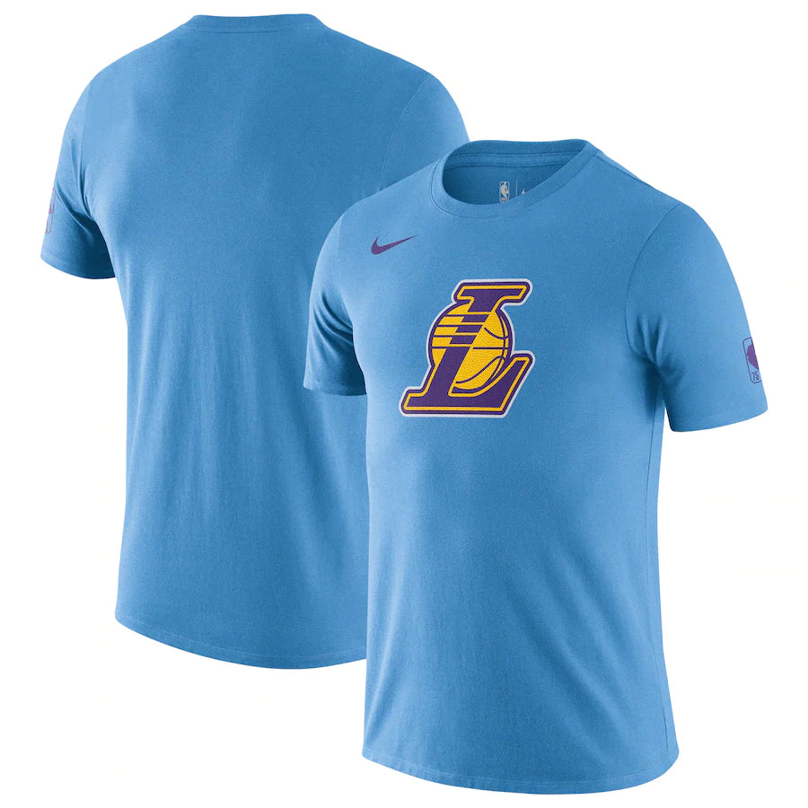 Los Angeles Lakers NBA UK Nike City Edition Essential Logo T-Shirt - Powder Blue - UKASSNI