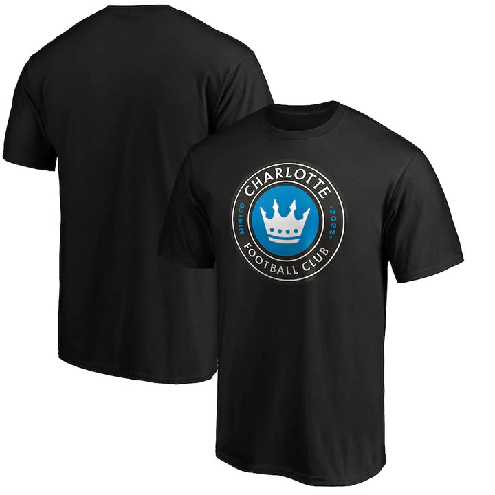 Charlotte FC MLS UK Large Fanatics Branded Primary Logo Team T-Shirt - Black - UKASSNI